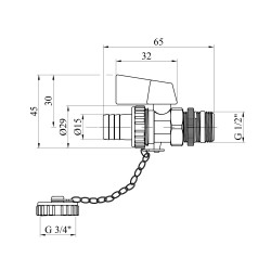 Зливний кран Karro 1/2" РЗ латунний KR-11704