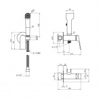 Набір для гігієнічного душу прихованого монтажу зі змішувачем Kroner KRP Graz - GRP082 Набір для гігієнічного душу прихованого монтажу зі змішувачем Kroner KRP Graz - GRP082