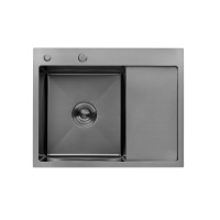 Кухонна мийка Kroner KRP Schwarze - 6350LHM PVD (3.0/1.0 мм)