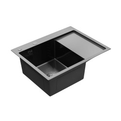 Кухонна мийка Kroner KRP Schwarze - 6350LHM PVD (3.0/1.0 мм) Кухонна мийка Kroner KRP Schwarze - 6350LHM PVD (3.0/1.0 мм)