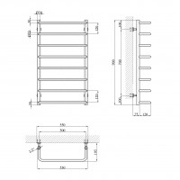 Сушарка для рушників водяна Kroner KRP Stil WT900x500-8 Сушарка для рушників водяна Kroner KRP Stil WT900x500-8