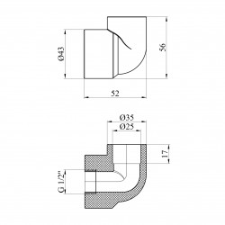 Коліно PPR Baux 25х1/2" РВ Коліно PPR Baux 25х1/2" РВ