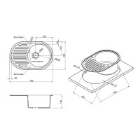 Кухонна мийка Kroner KRP Komposit COL - 7750