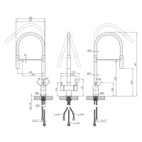 Змішувач для кухні з підключенням до фільтра Kroner KRP Edelstahl Klassisch - ESG03815BLK