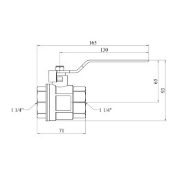 Кран кульовий Karro "Standart+" 1 1/4" ВВ PN40 ручка, нікельований