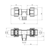 Трійник ПЕ SantehPlast 25х1/2"х25 РВ