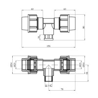 Трійник ПЕ SantehPlast 25х3/4"х25 РВ