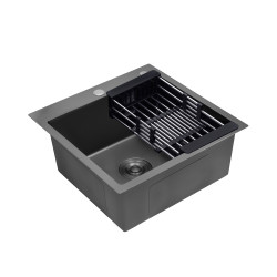 Кухонна мийка Kroner KRP Schwarze - 5050HM PVD (3.0/1.0 мм)