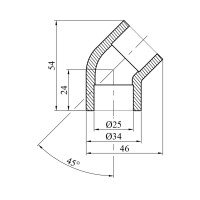 Коліно 45° PPR Baux 25 мм Коліно 45° PPR Baux 25 мм