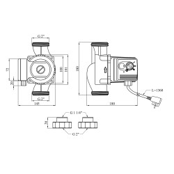 Насос циркуляційний Pumpman GRS32/80/180 Нmax 8 м Qmax 12 куб.м 225 Вт з гайками Насос циркуляційний Pumpman GRS32/80/180 Нmax 8 м Qmax 12 куб.м 225 Вт з гайками