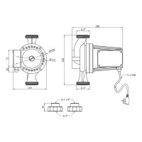 Насос циркуляційний Pumpman GRS32/12/220 Нmax 12 м Qmax 8,5 куб.м 370 Вт з гайками