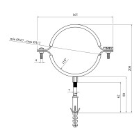 Хомут зі шпилькою в зборі Karro 110" 107-112 мм металевий Хомут зі шпилькою в зборі Karro 110" 107-112 мм металевий