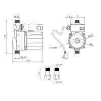 Насос для підвищення тиску Pumpman GRS12/9-Z Нmax 9 м Qmax 2 куб.м 120 Вт з гайками