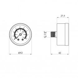 Манометр Forwater 1/4" 7-10 Bar заднє підключення