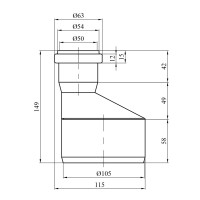 Редукція для внутрішньої каналізації Baux 110х50 довга Редукція для внутрішньої каналізації Baux 110х50 довга