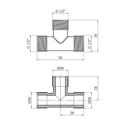 Трійник Karro 1/2" ЗЗЗ нікельований KR-3213