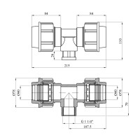 Трійник ПЕ SantehPlast 40х1 1/4"х40 РВ
