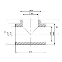 Трійник PPR Baux 50 мм