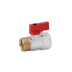 Кран кульовий Karro "Standart" 1/2" ВЗ "Mini" PN30 ручка, нікельований