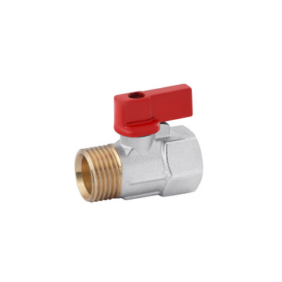 Кран кульовий Karro "Standart" 1/2" ВЗ "Mini" PN30 ручка, нікельований