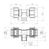 Трійник ПЕ SantehPlast 40х1 1/2"х40 РВ