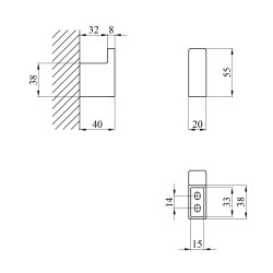 Гачок для ванної кімнати Kroner KRP Edelstahl Kubus - SCH3905-1