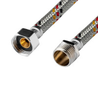 Гнучка підводка для підключення води Kroner KRP 1/2" ВЗ 60 см в обплетенні з нержавіючої сталі