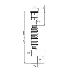 Гофросифон Kroner KRP - GS01P 1 1/2"х40/50
