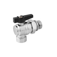 Кран-американка кульовий кутовий з антипротіканням Karro "Uno Black" 1" ВЗ PN40 метелик Кран-американка кульовий кутовий з антипротіканням Karro "Uno Black" 1" ВЗ PN40 метелик