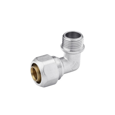 Коліно металопластикове Karro 20х1/2" РЗ нікельоване KR-0611 Коліно металопластикове Karro 20х1/2" РЗ нікельоване KR-0611