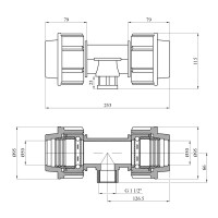 Трійник ПЕ SantehPlast 50х1 1/2"х50 РВ