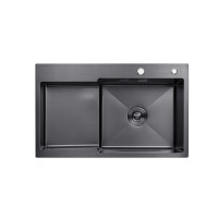 Кухонна мийка Kroner KRP Schwarze - 7848RHM PVD (3.0/1.0 мм)