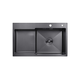 Кухонна мийка Kroner KRP Schwarze - 7848RHM PVD (3.0/1.0 мм)