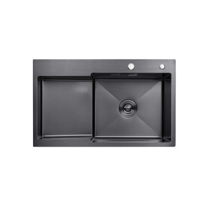 Кухонна мийка Kroner KRP Schwarze - 7848RHM PVD (3.0/1.0 мм)