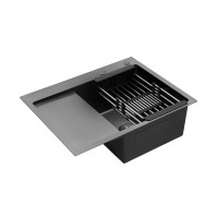 Кухонна мийка Kroner KRP Schwarze - 6350RHM PVD (3.0/1.0 мм)