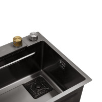Кухонна мийка Kroner KRP Schwarze - SET7545HM PVD (3.0/0.8 мм)