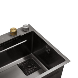 Кухонна мийка Kroner KRP Schwarze - SET7545HM PVD (3.0/0.8 мм)