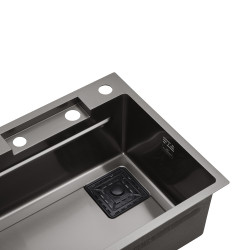 Кухонна мийка Kroner KRP Schwarze - SET7545HM PVD (3.0/0.8 мм)