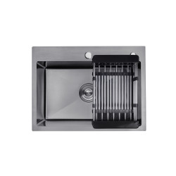 Кухонна мийка Kroner KRP Schwarze - 5843HM PVD (3.0/1.0 мм)