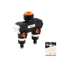 Розподільник з 2 кранами, BLACK LINE РЗ 1" до РЗ 3/4", HEAVY DUTY, ECO-PWB3042