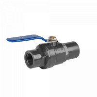 Кран кульовий рівнопрохідний, РВ 1 1/2", для труб ПВХ PN10, з SS ручкою, DSRA10V1SF112F112SS