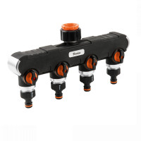 Розподільник з 4 кранами, РЗ 1" до РЗ 3/4", BLACK LINE HEAVY DUTY, ECO-PWB3044