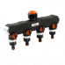Розподільник з 4 кранами, РЗ 1" до РЗ 3/4", BLACK LINE HEAVY DUTY, ECO-PWB3044