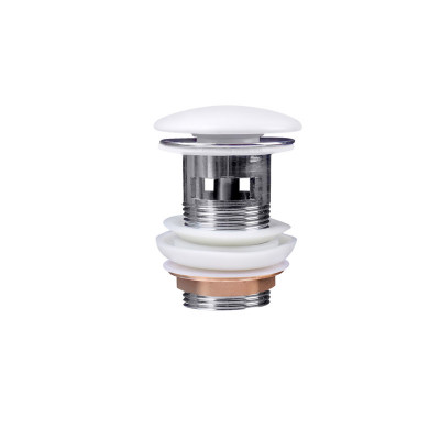 Донний клапан Pop-up для біде з переливом 70х70х110 mm White Qtap