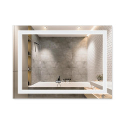 Дзеркало Qtap Mideya (DC-F904) 800х600 з LED-підсвічуванням Touch, з димером, рег. яскравості QT2078F904W