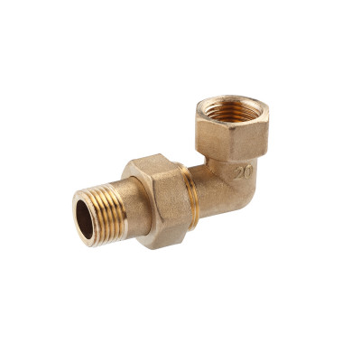 Згін-американка кутова посилена LexLine 3/4" ВЗ латунна УК0804-В