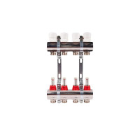 Колектор з витратомірами SD Plus 1" 4 виходи SDO235W4