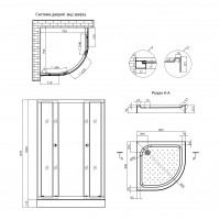 Душова кабіна Agua Cascad - S.F.D.80x80 см