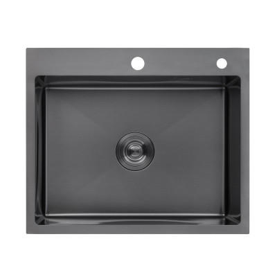 Кухонна мийка Kroner KRP Schwarze - 6050HM PVD (3.0/1.0 мм)