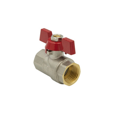 Кран кульовий 1/2" внутрішня * 1/2" внутрішня червоний метелик RAFTEC